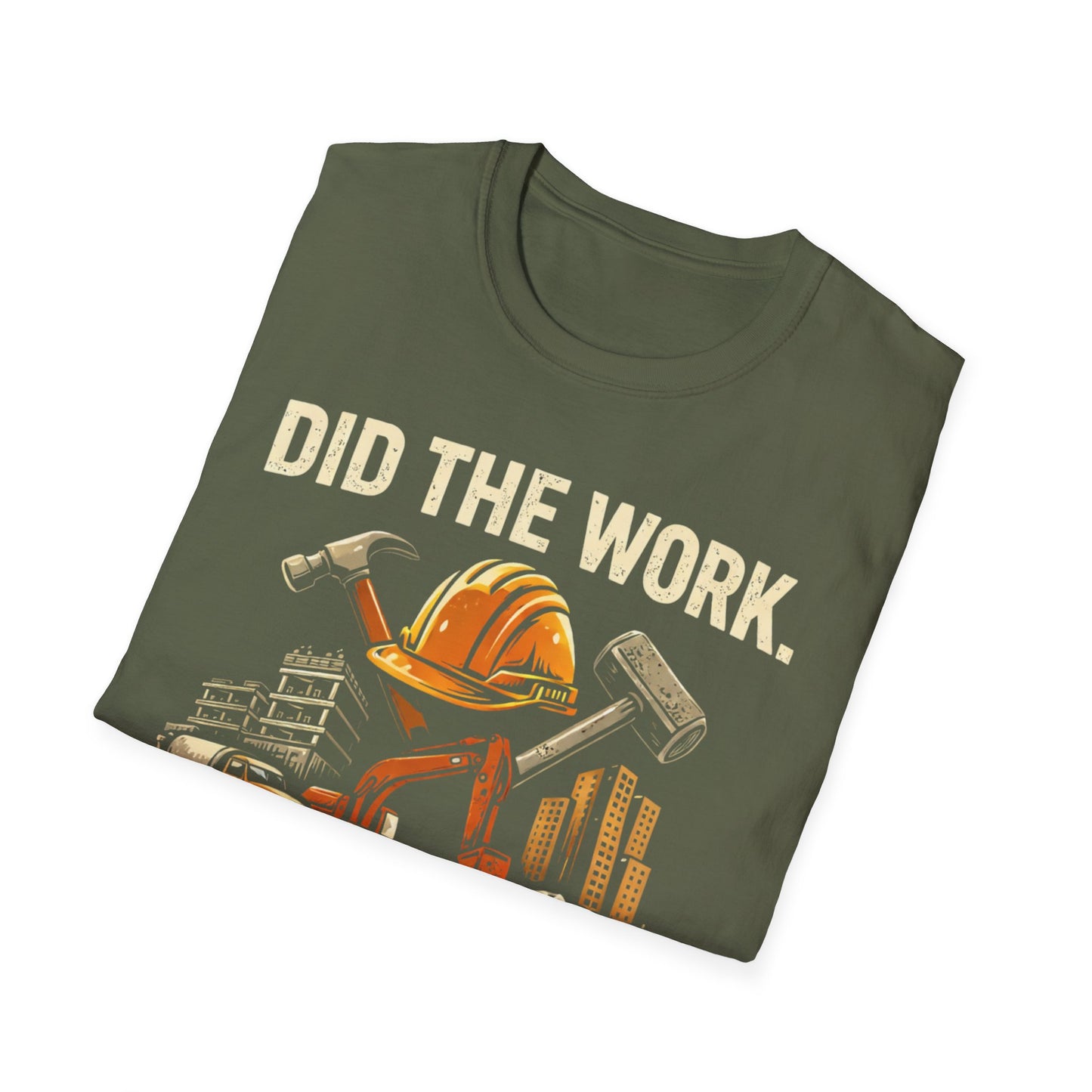 Retired Construction Worker T-Shirt - "Did The Work. Left The Mark."