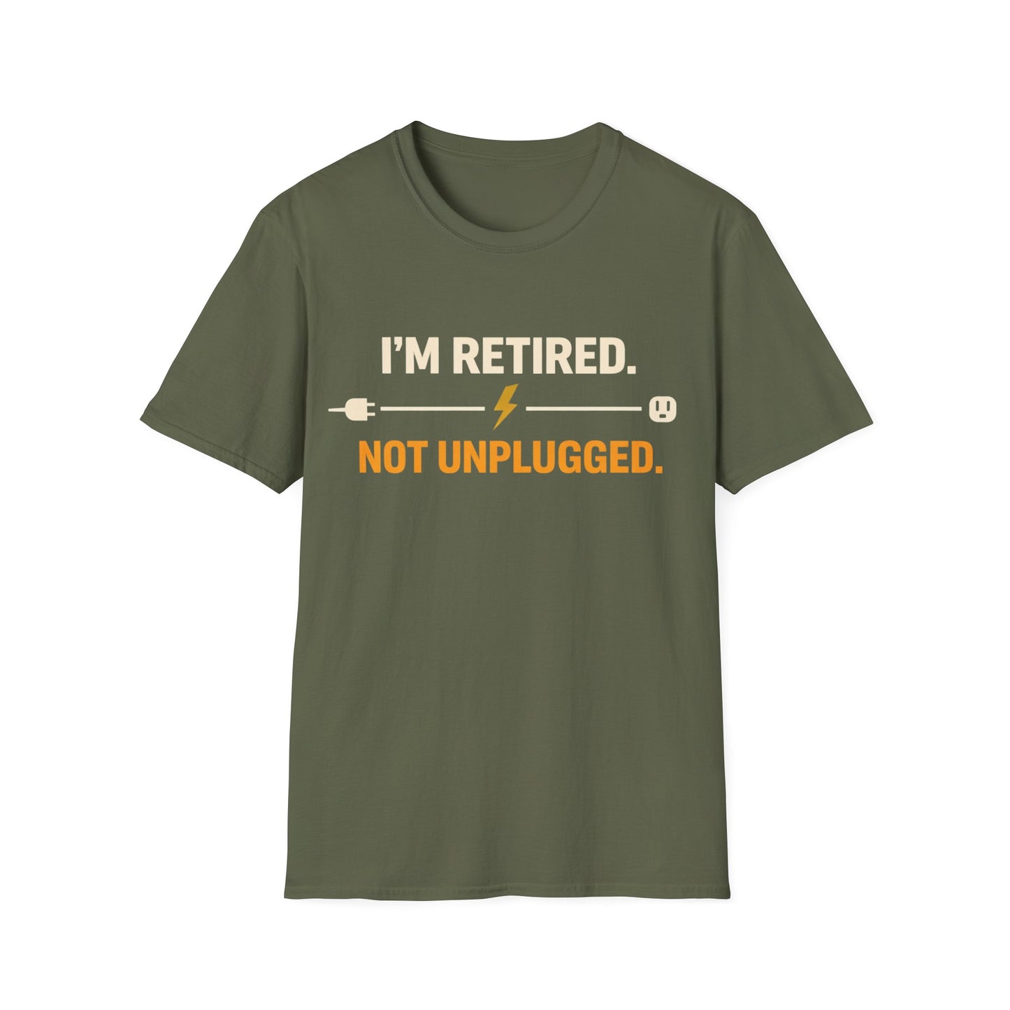 Retired Not Unplugged T-Shirt — Retirement Tee for Electricians