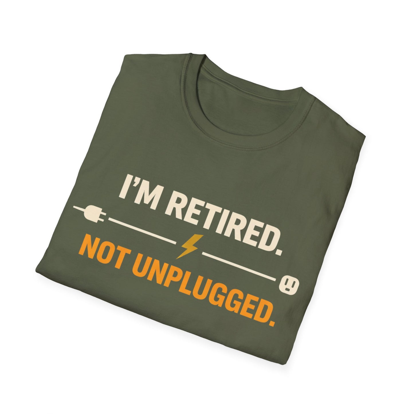 Retired Not Unplugged T-Shirt — Retirement Tee for Electricians