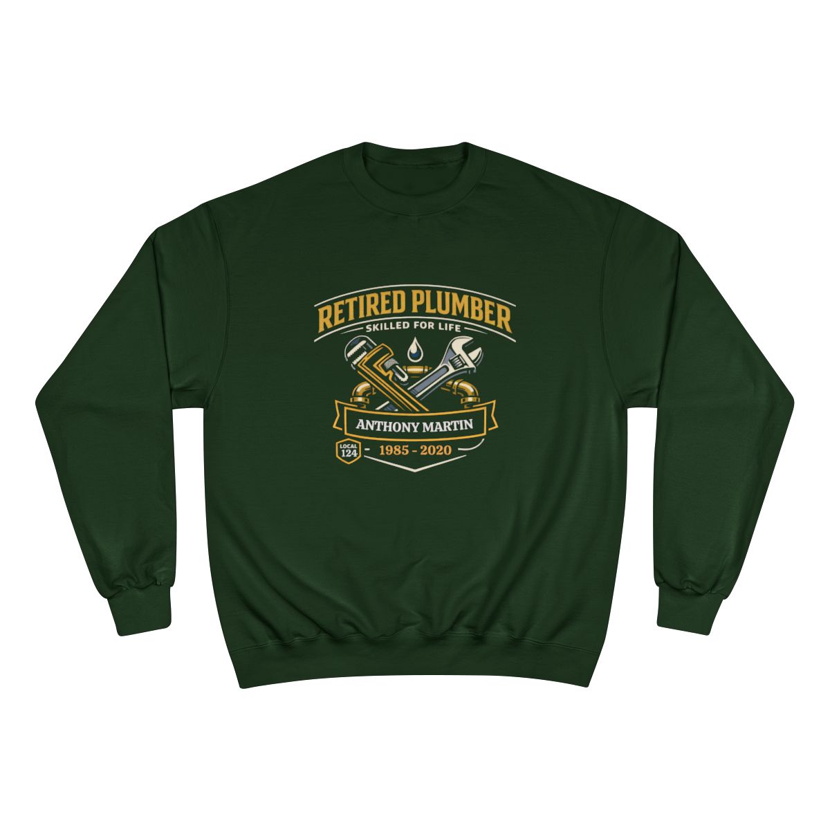Personalized Retired Plumber Sweatshirt - Skilled For Life | Custom Name & Years