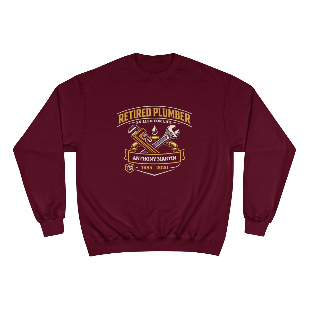 Personalized Retired Plumber Sweatshirt - Skilled For Life | Custom Name & Years