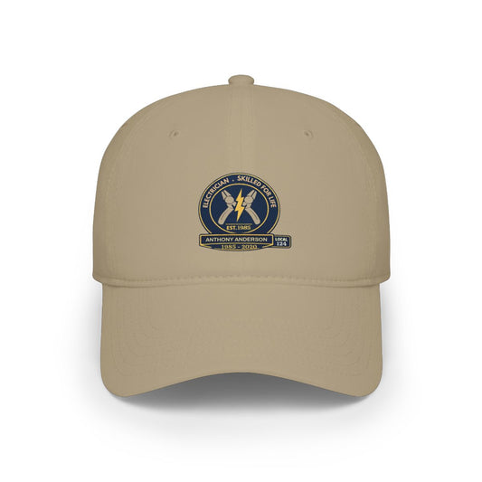 Retired Electrician Low Profile Baseball Cap - Earned Not Retired